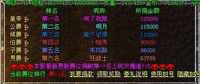 传奇封号奖励