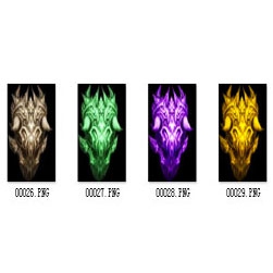 染色盾牌4款 -  Png格式游戏素材